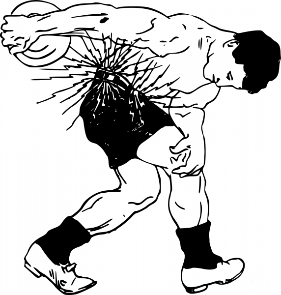 Vintage Man with a Disc coloring page image