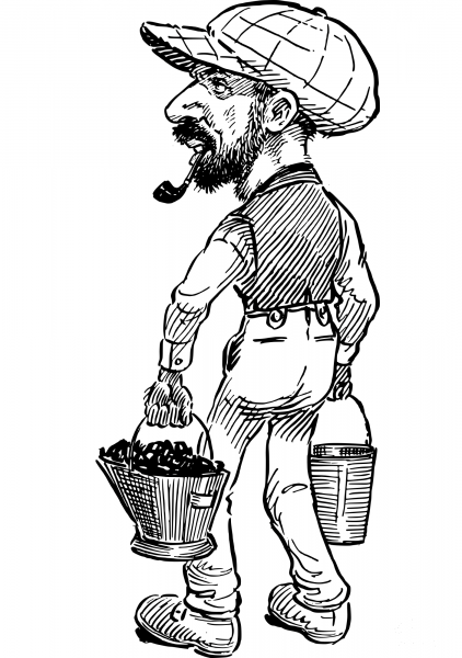 Vintage Man with a Pipe Standing coloring page image