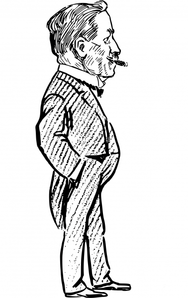 Vintage Man with Cigar coloring page image