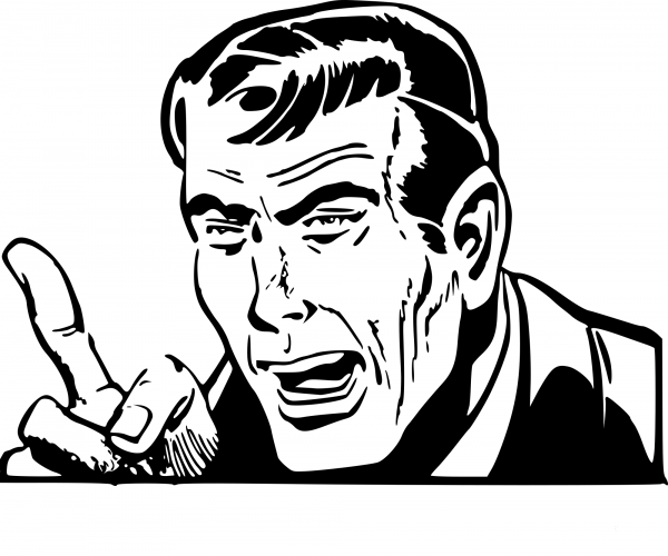 Vintage Man with Finger in the Air coloring page image