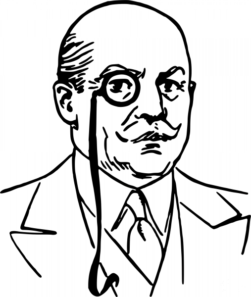 Vintage Man with Monocle coloring page image