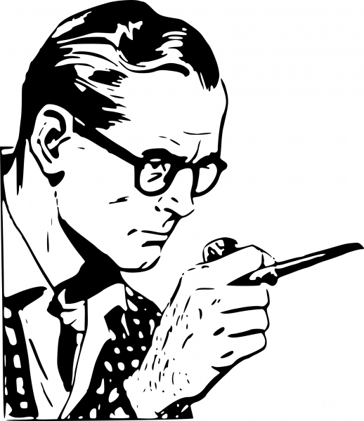 Vintage Man with Pipe coloring page image