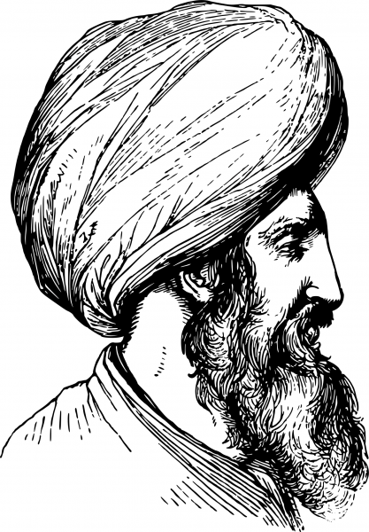 Vintage Man with Turban coloring page image