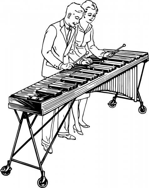 Vintage Marimba coloring page image