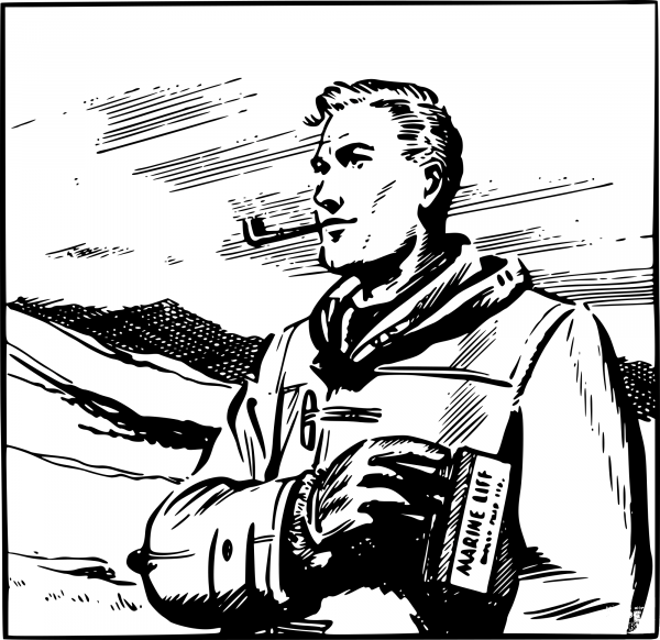 Vintage Marine Biologist coloring page image