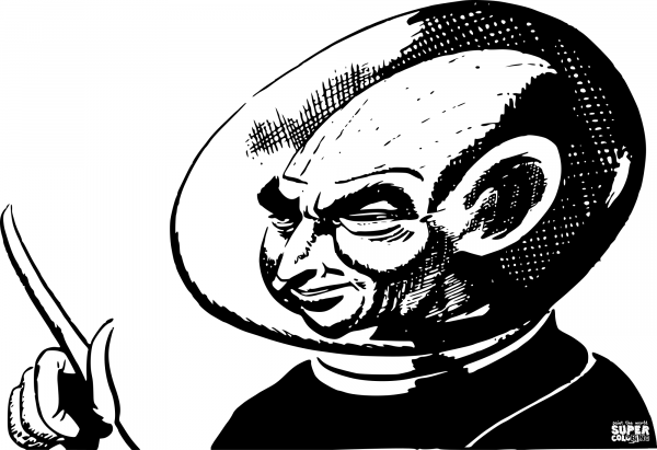 Vintage Martian coloring page image