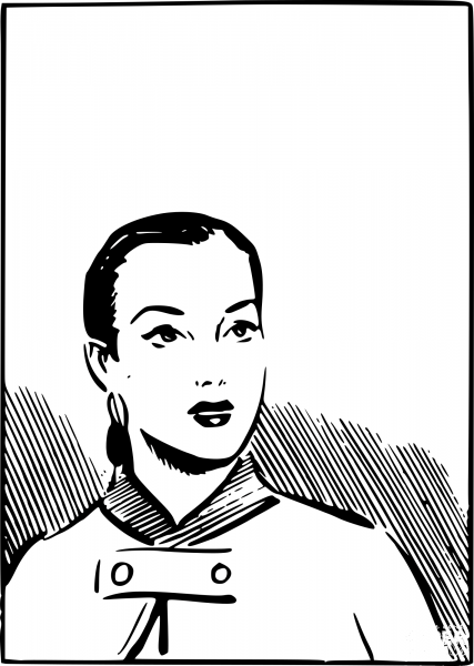 Vintage Martian Princess coloring page image