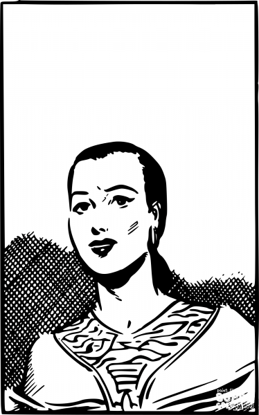 Vintage Martian Princess coloring page image