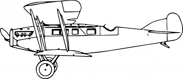 Vintage Martinsyde a Mark Ii Biplane coloring page image