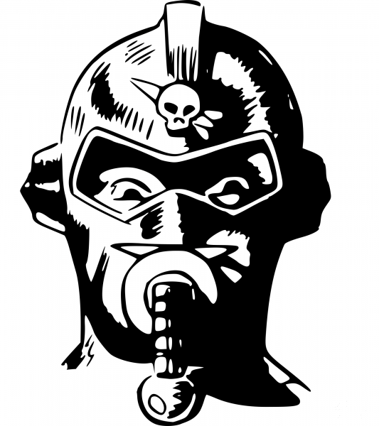 Vintage Masked Space Ship Pirate coloring page image