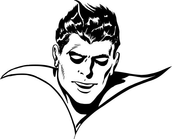 Vintage Masked Superhero coloring page image