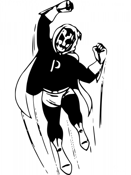 Vintage Masked Superhero Or Villain coloring page image