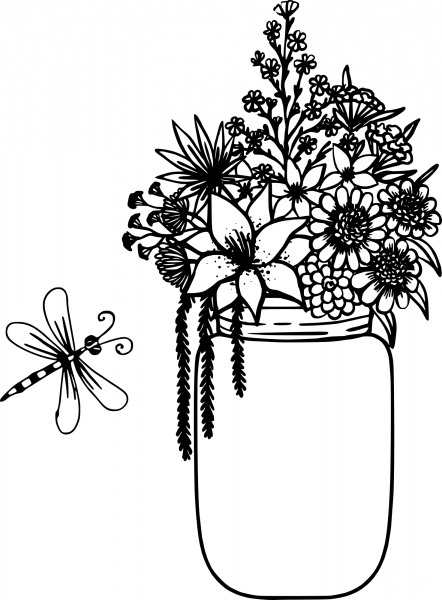 Vintage Mason Jar coloring page image