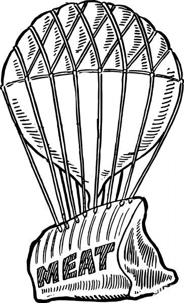 Vintage Meat Balloon coloring page image