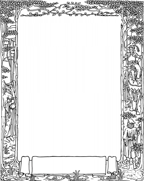 Vintage Medieval Frame coloring page image