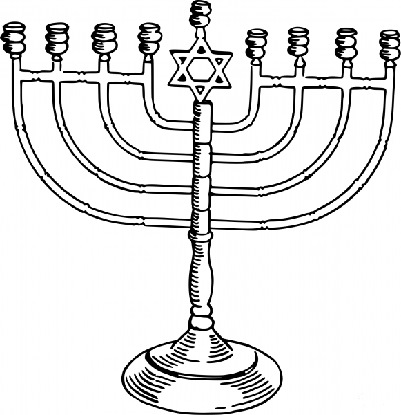 Vintage Menorah coloring page image