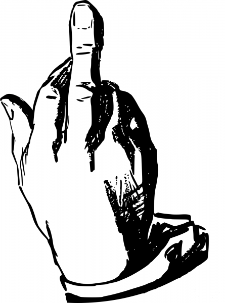 Vintage Middle Finger coloring page image