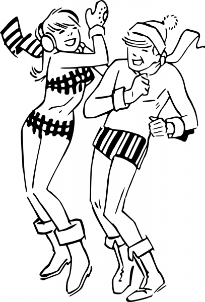 Vintage Midsummer Snow Party coloring page image