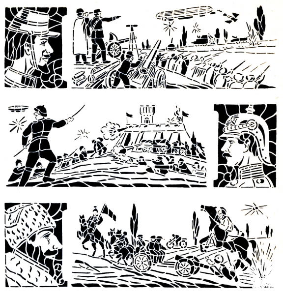 Vintage Military Scenes  coloring page image