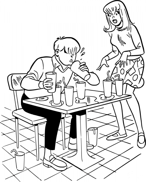 Vintage Milk Shake Binge coloring page image