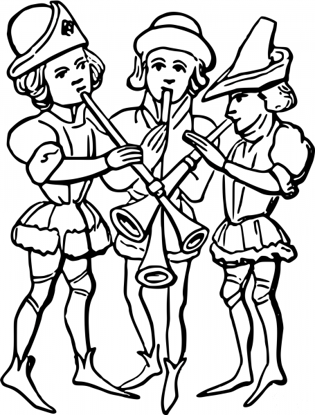 Vintage Minstrels coloring page image