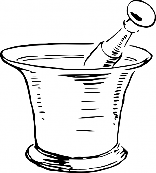 Vintage Mortar and Pestle coloring page image
