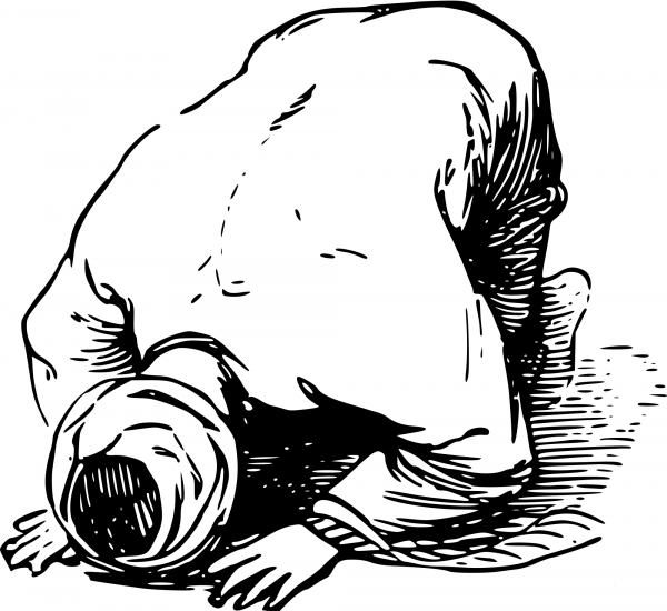 Vintage Moslem in Prayer coloring page image