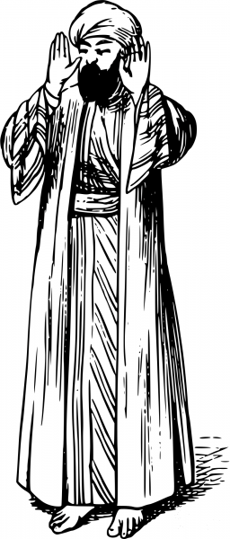 Vintage Moslem in Prayer coloring page image