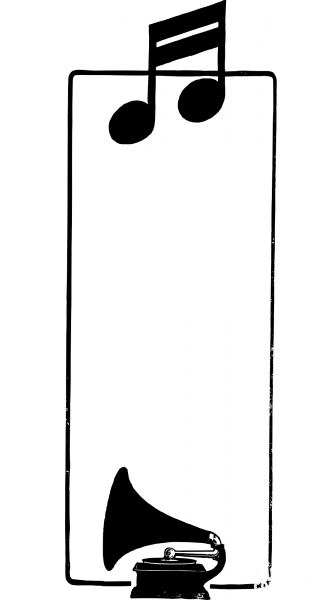 Vintage Music Frame coloring page image