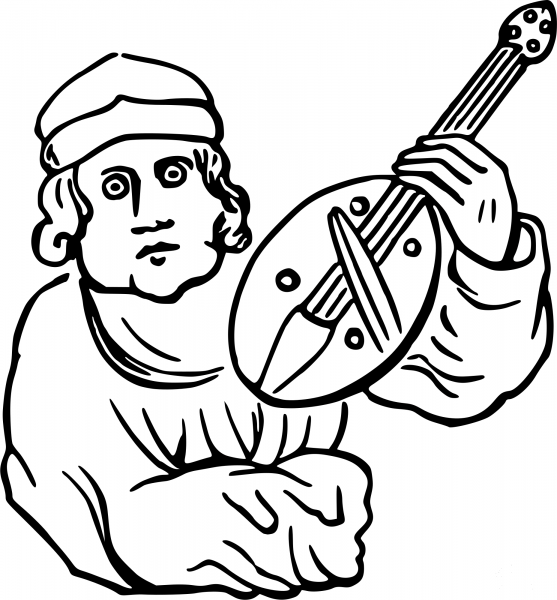 Vintage Musician coloring page image