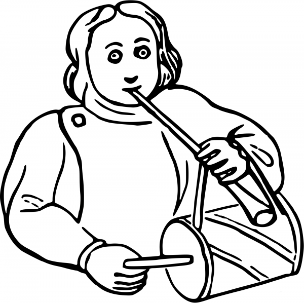 Vintage Musician coloring page image