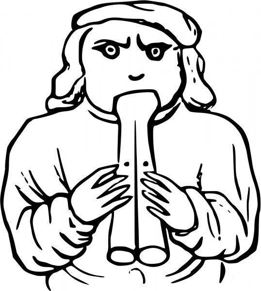 Vintage Musician coloring page image