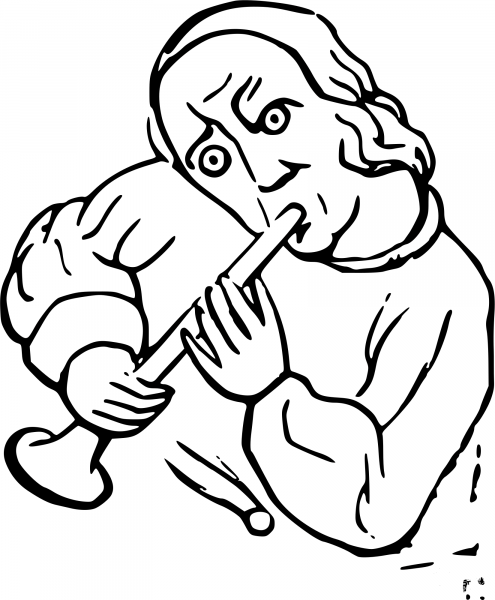 Vintage Musician coloring page image
