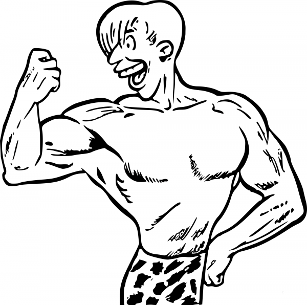 Vintage Musle Guy coloring page image