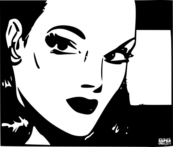 Vintage Mysterious Woman coloring page image