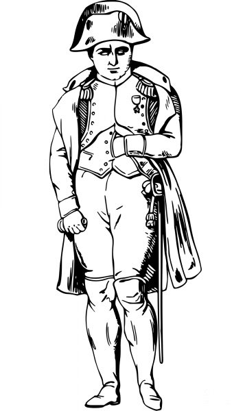 Vintage Napoleon coloring page image