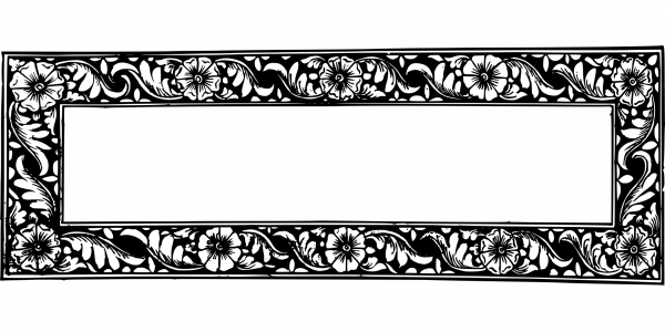 Vintage Narrow Flower Frame coloring page image