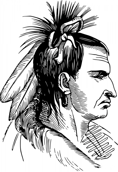Vintage Native American coloring page image