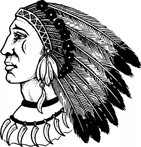 Vintage Native American coloring page image
