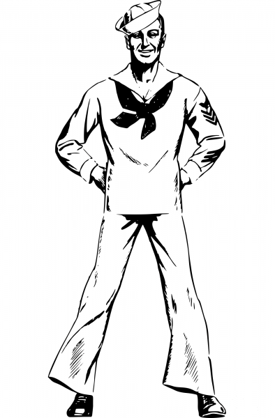 Vintage Navy Man coloring page image