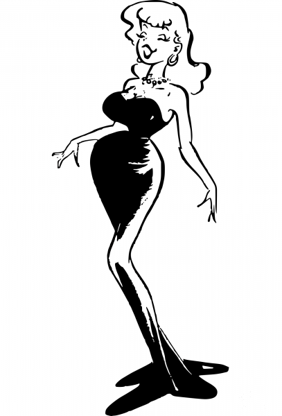 Vintage Nightclub Singer coloring page image