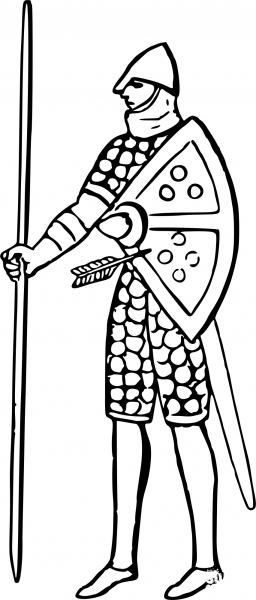 Vintage Norman Bayeux Tapestry Style coloring page image