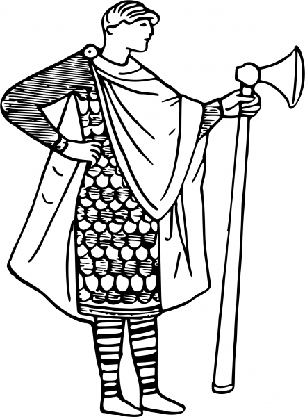 Vintage Norman Bayeux Tapestry Style coloring page image
