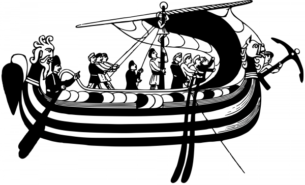 Vintage Norman Ship coloring page image