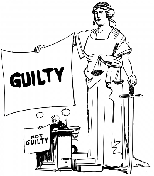 Vintage Not Guilty Guilty coloring page image