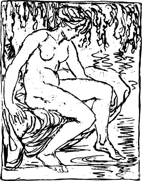 Vintage Nude Woman Art coloring page image