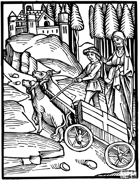 Vintage Nun and a Coffin coloring page image