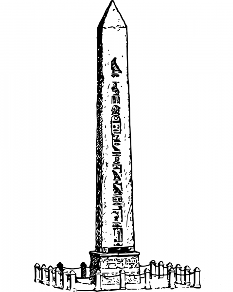 Vintage Obelisk coloring page image