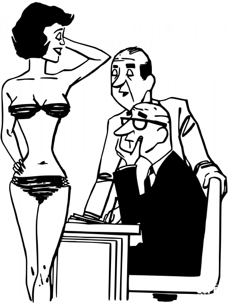 Vintage Objectification of Women coloring page image