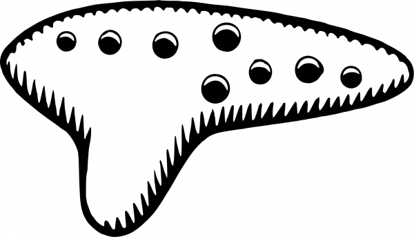 Vintage Ocarina coloring page image
